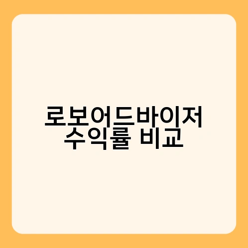 로보어드바이저 수익률 비교 1