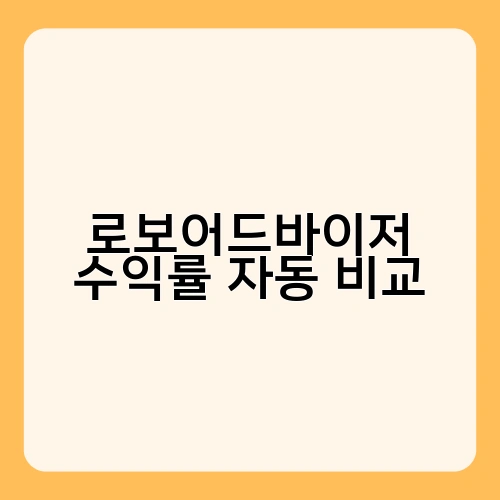 로보어드바이저 수익률 자동 비교 3
