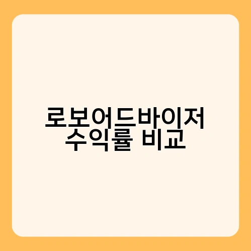 로보어드바이저 수익률 비교 3