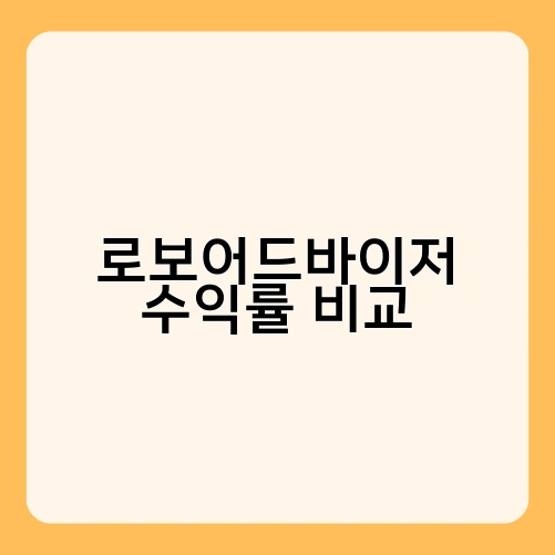 로보어드바이저 수익률 비교 2