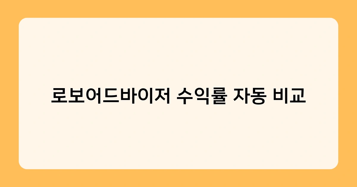 로보어드바이저 수익률 자동 비교 2