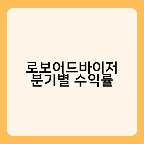 로보어드바이저 분기별 수익률 4