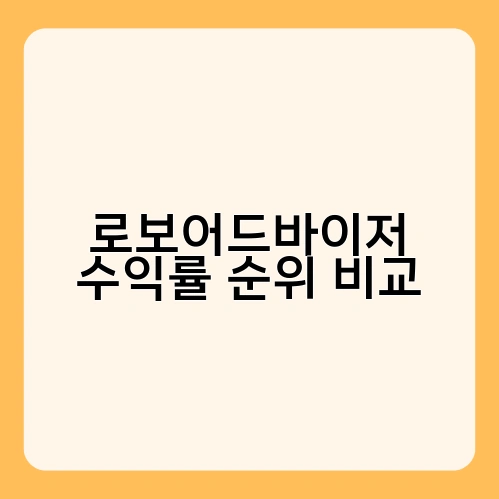 로보어드바이저 수익률 순위 비교 3