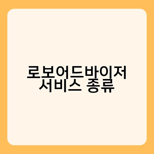 로보어드바이저 서비스 종류 1