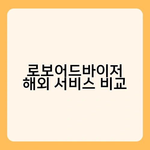 로보어드바이저 해외 서비스 비교